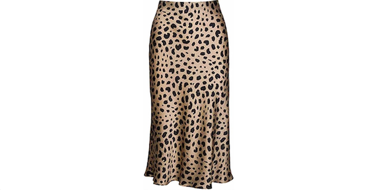 Leopard Skirt for Women Midi Length