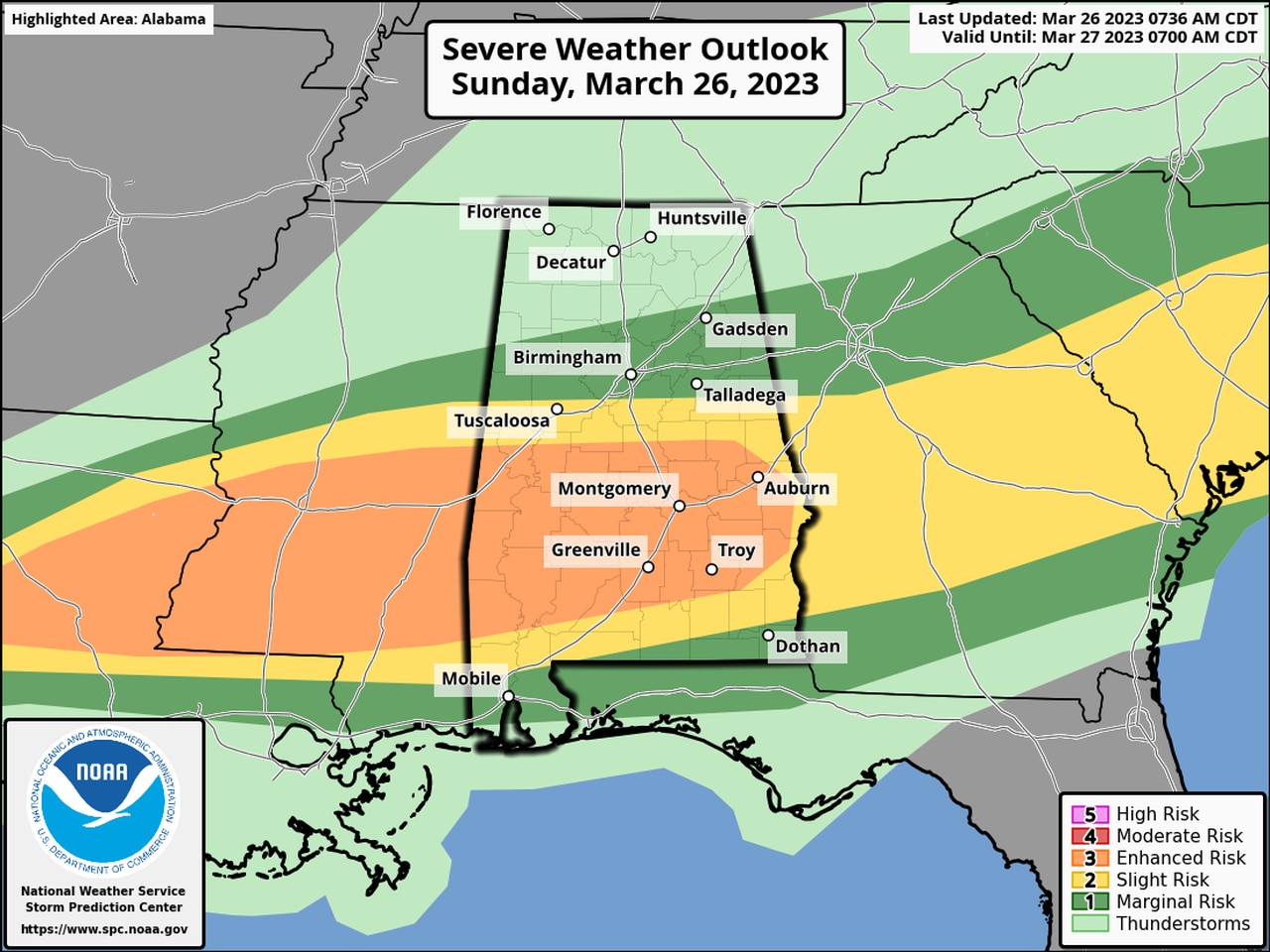 Tornadoes, severe storms possible again in Alabama