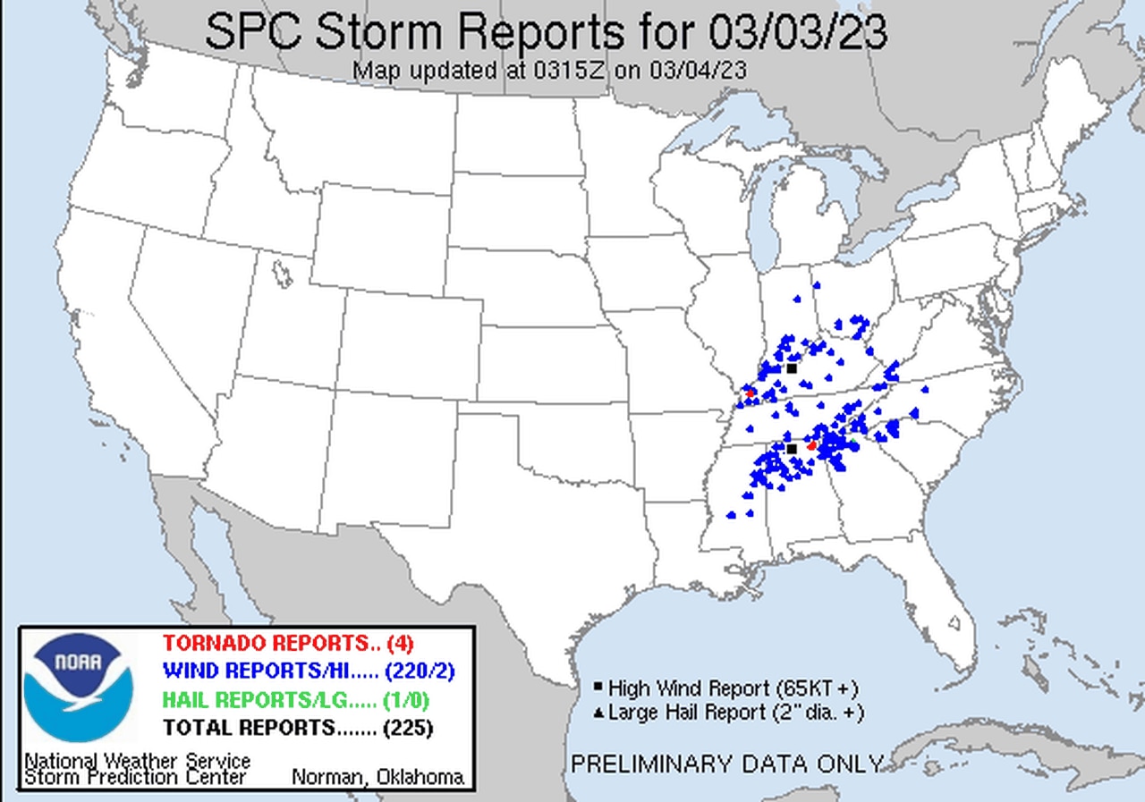 Two tornadoes confirmed from Friday’s storms