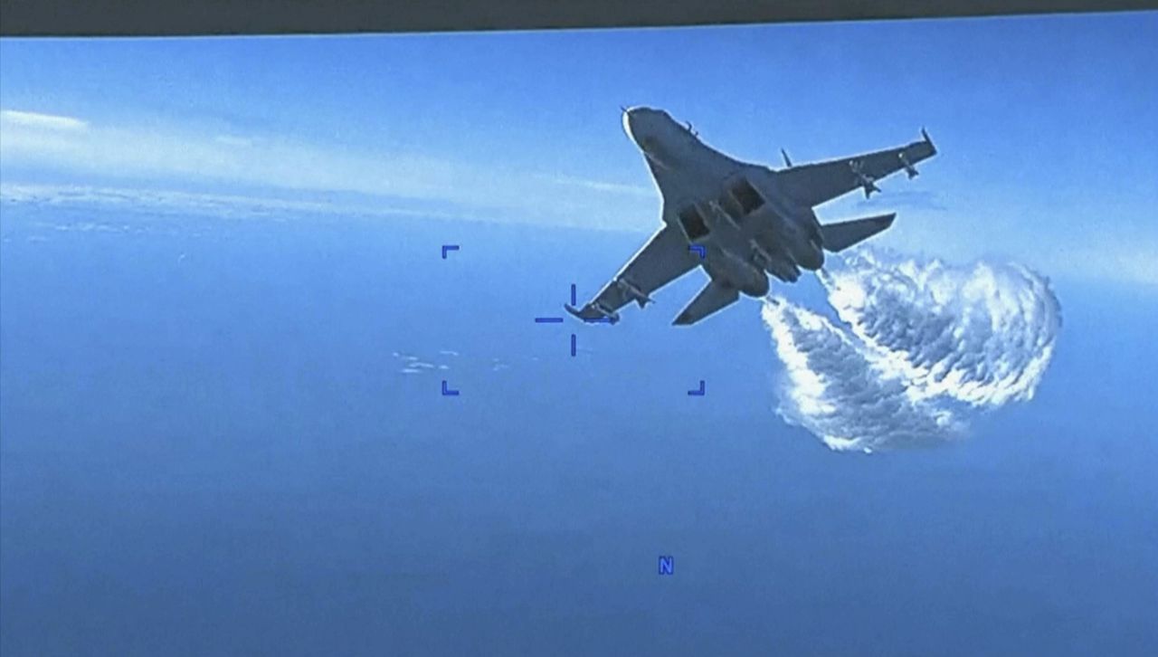 US releases video of Russian jet dumping fuel on Air Force drone