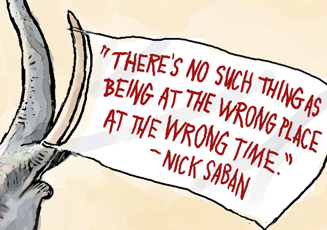 When Nick Saban speaks, people hear the elephant in the room