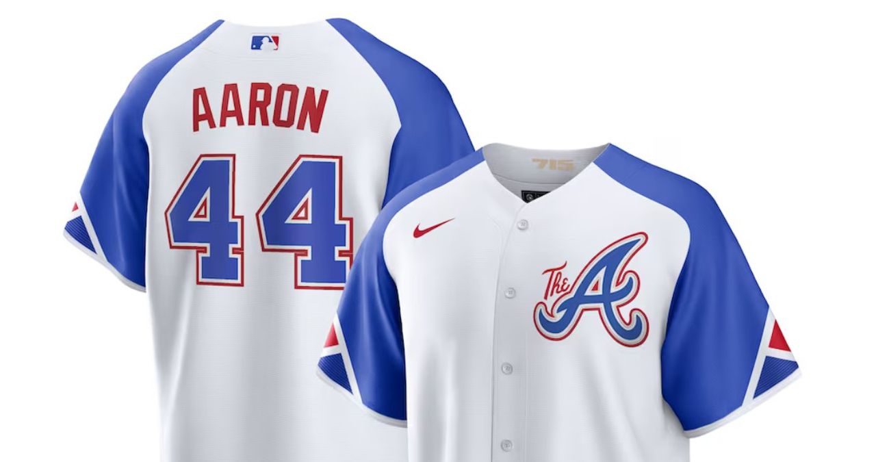 Atlanta Braves City Connect jerseys for sale, including Hank Aaron’s No. 44