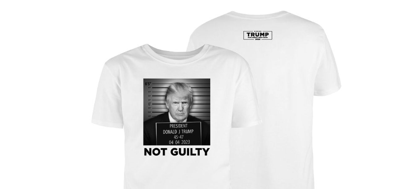 Donald Trump campaign selling ‘not guilty’ T-Shirts with fake mugshot as ex-president is arraigned