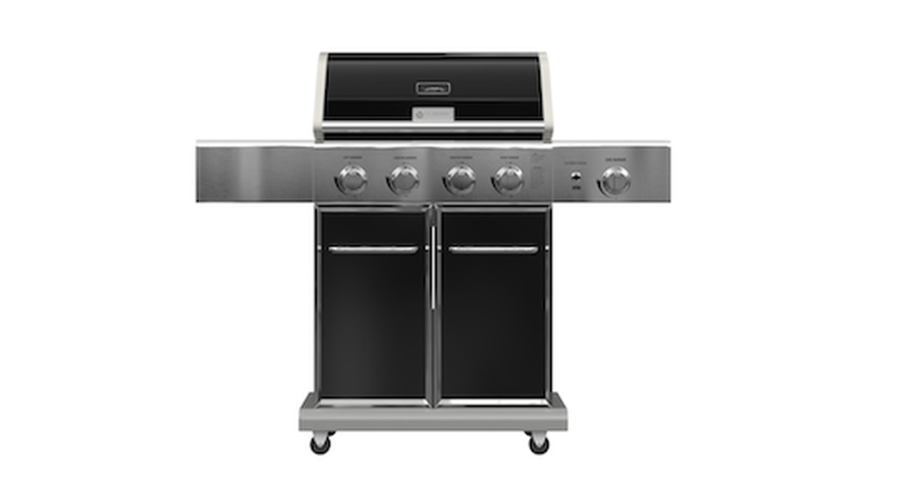 Mondawe Black and Silver 4-Burner Liquid Propane Infrared Gas Grill with 1 Side Burner