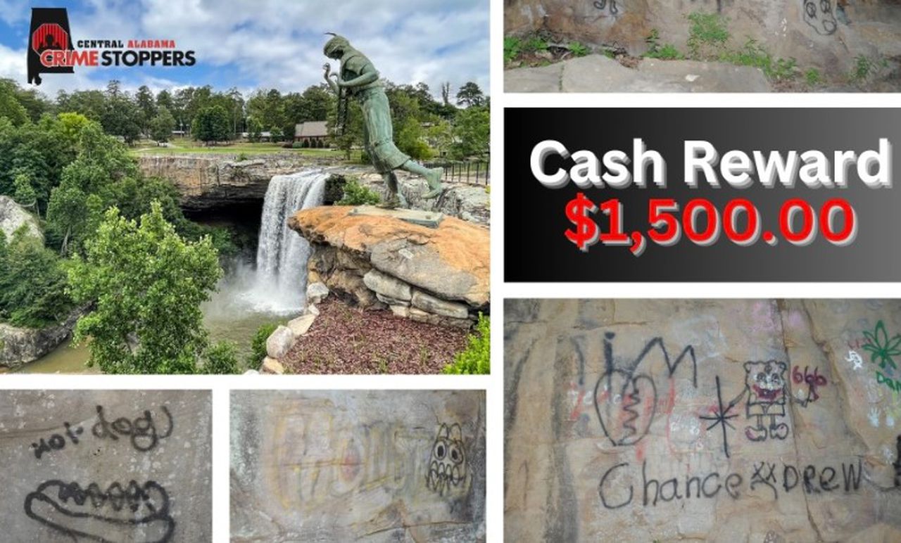 Police searching for suspects in vandalism at Noccalula Falls