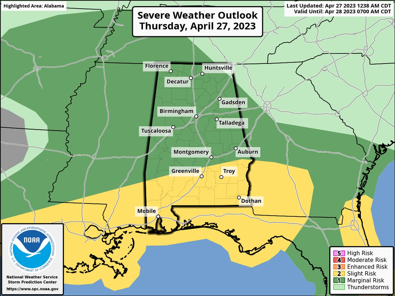 Severe thunderstorm watch for south Alabama