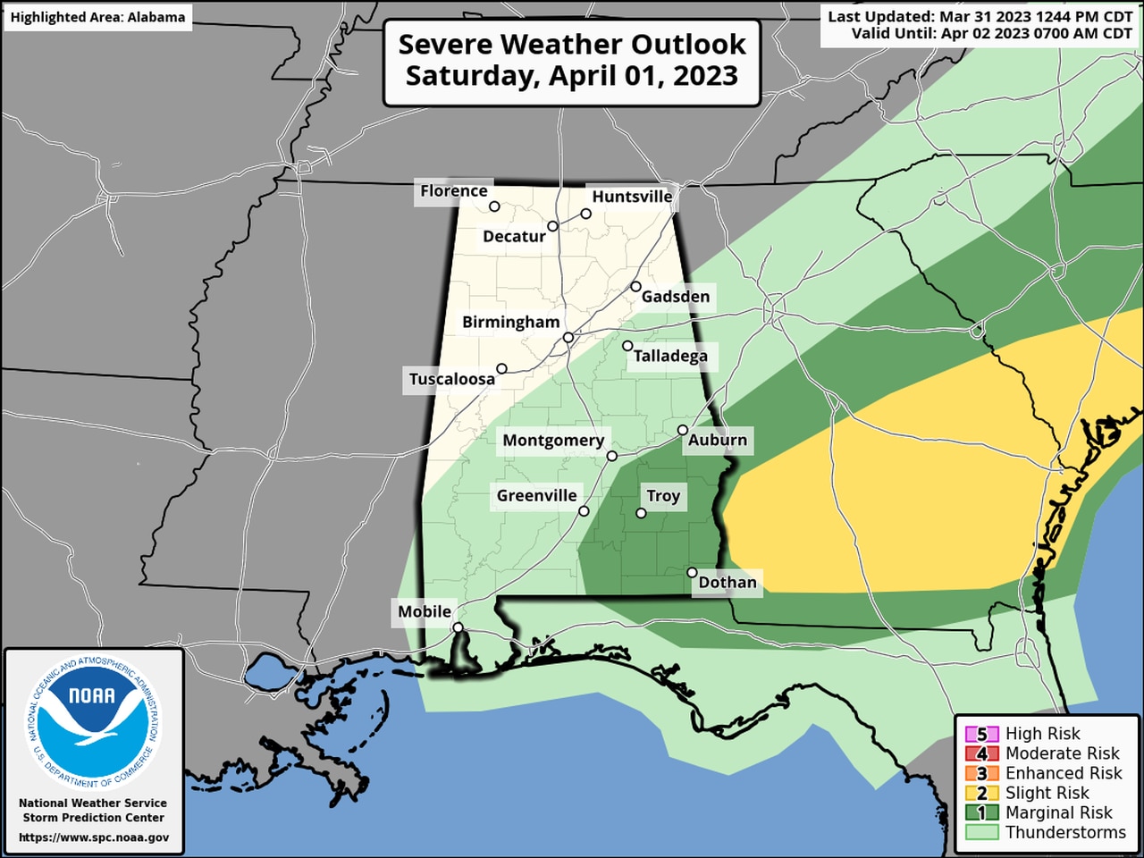 Severe weather possible overnight in Alabama