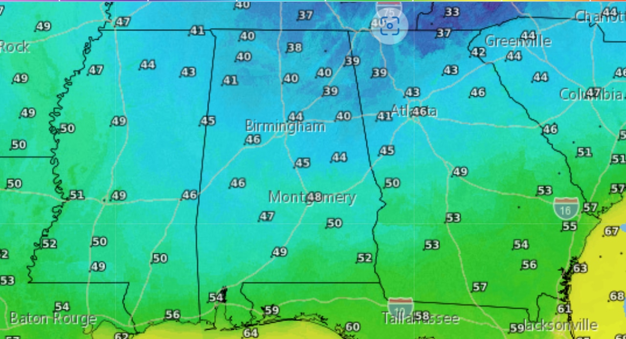 Tuesday am lows