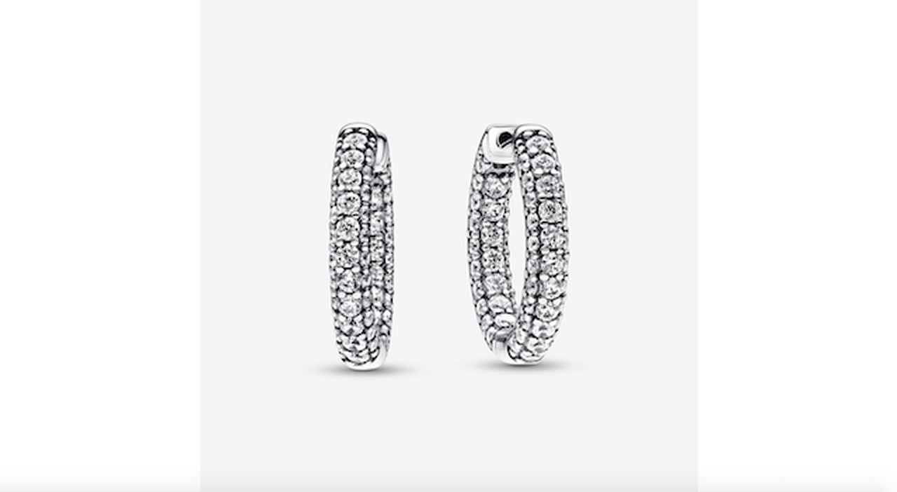 Pandora Timeless Pavé Single-row Hoop Earrings