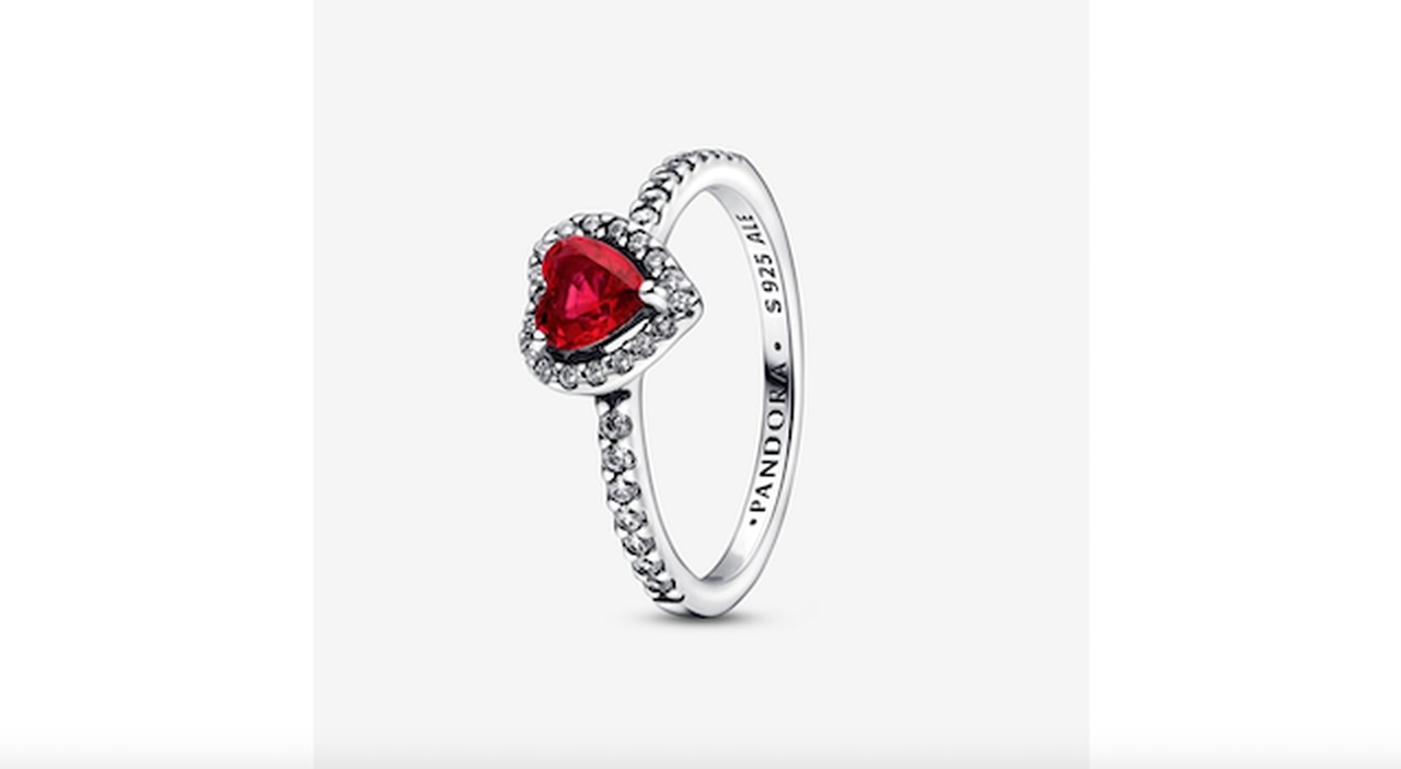 Elevated Red Heart Ring