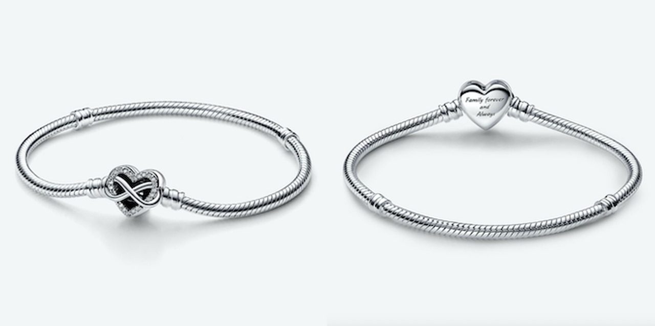 Pandora Moments Sparkling Infinity Heart Clasp Snake Chain Bracelet