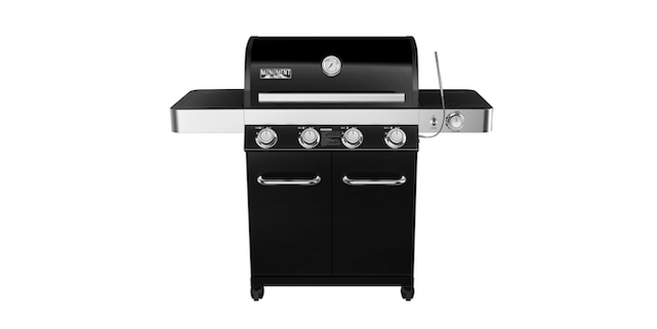 Monument Grills 13892 4 Burner Black Propane Gas Grill with Grill Thermometer