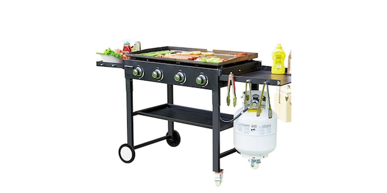 Vebreda 4 Burner Foldable Outdoor Propane Gas Flat Top Grill