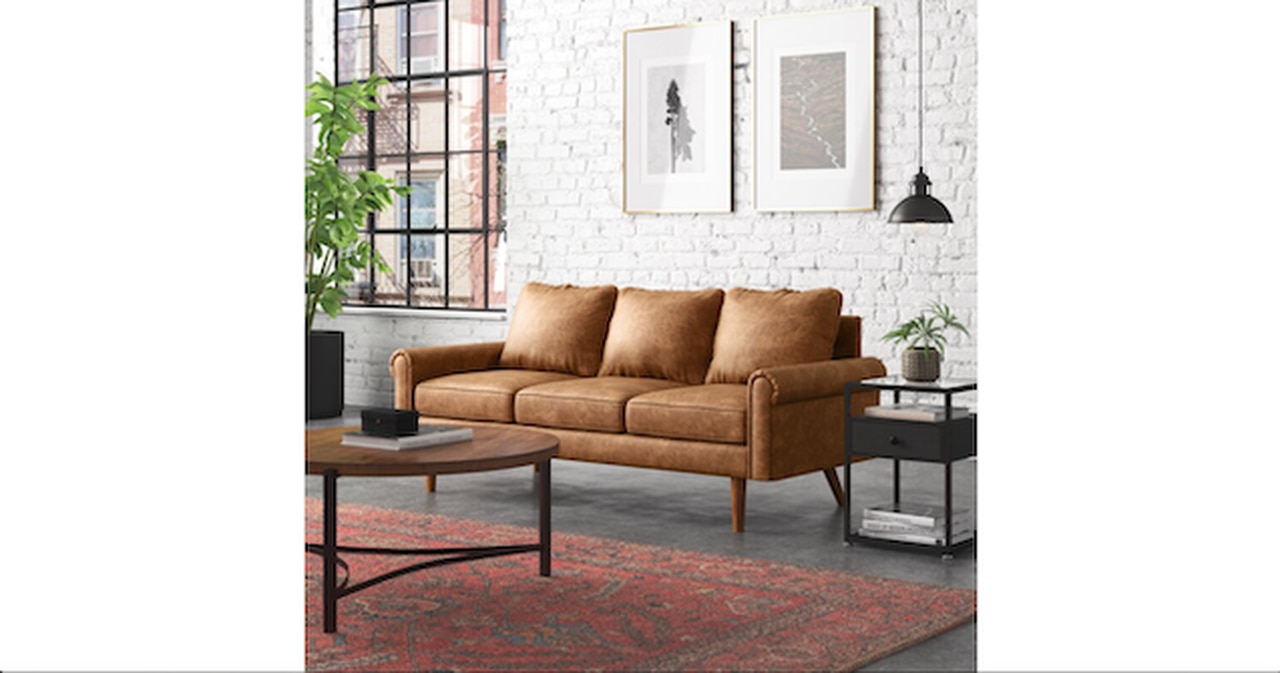 Ainsley 73.6′' Vegan Leather Sofa