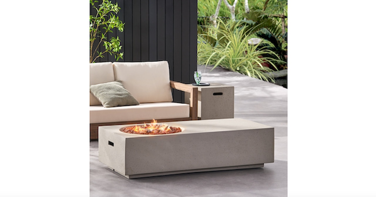 NFusion Concrete Propane Outdoor Fire Pit Table