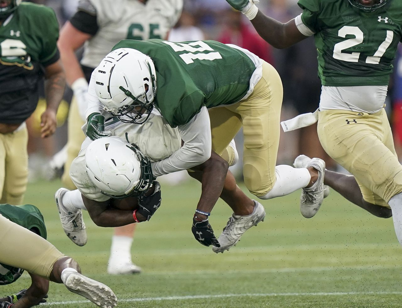 ‘Winning football’: Defense powers Gold to 53-13 win over Green in UAB spring game