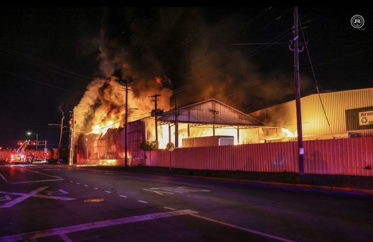 Firefighters battling massive blaze at Birmingham recycling business