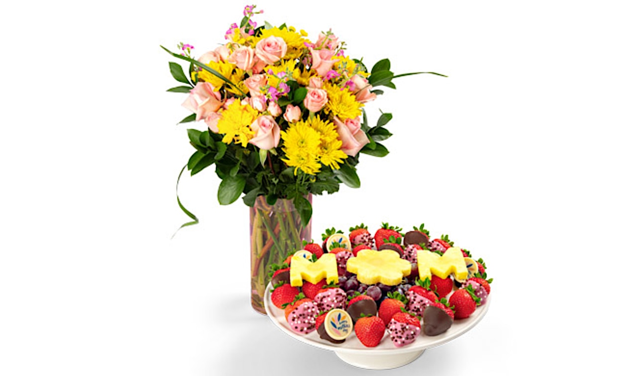 May Your Mother's Day Be Sweet with Yellow & Pink Flowers