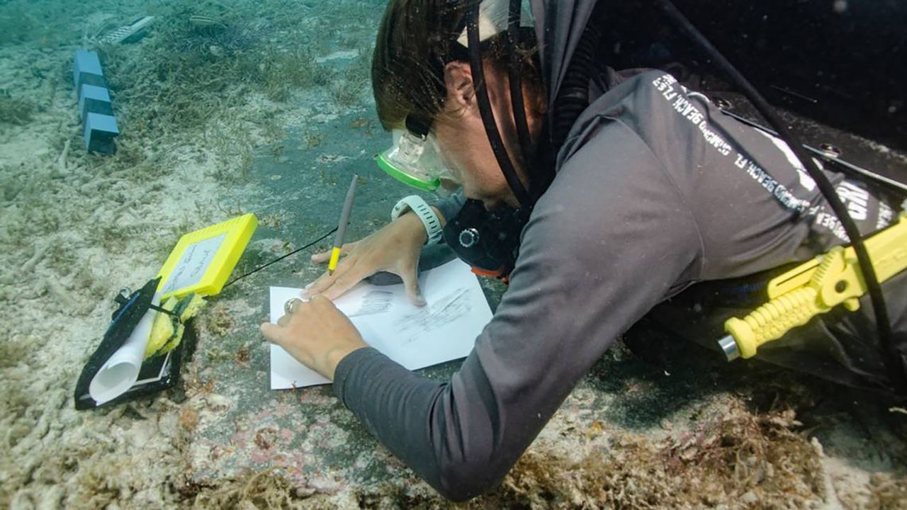 Gravestone found in ocean might be from military hospital cemetery submerged off Florida Keys