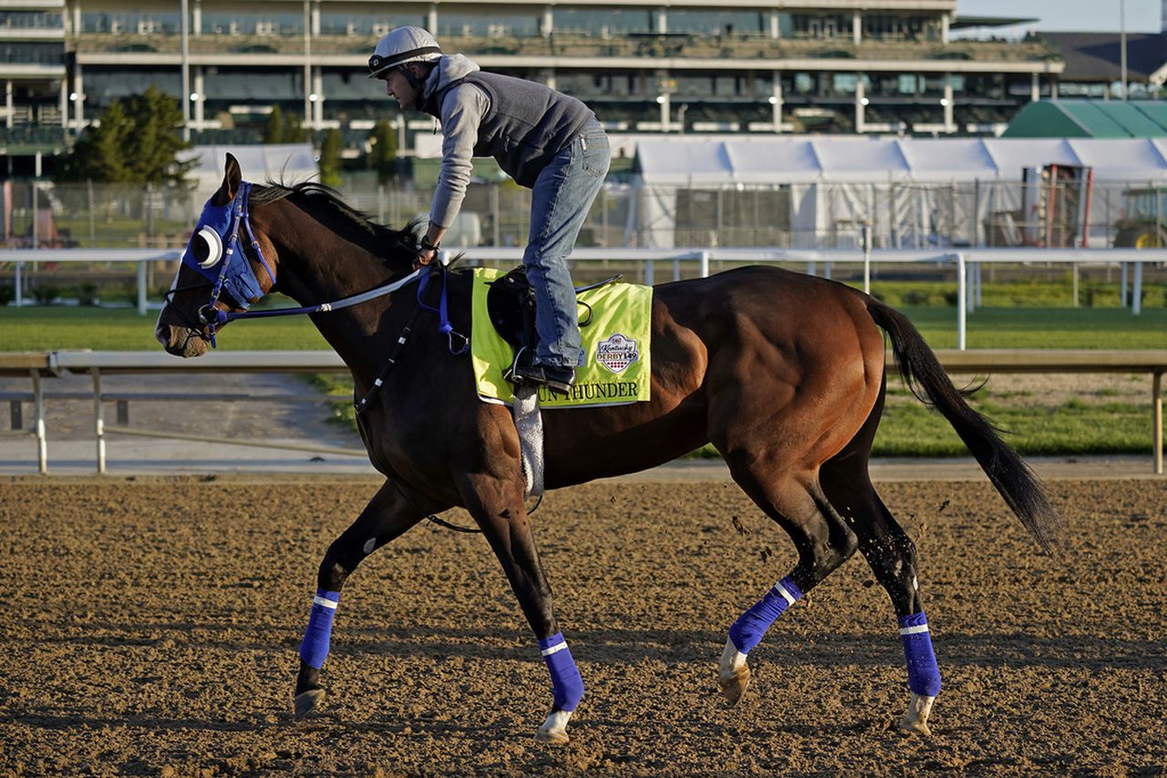 Sun Thunder works out at Churchill Downs on Tuesday, May 2, 2023, in Louisville, Ky.