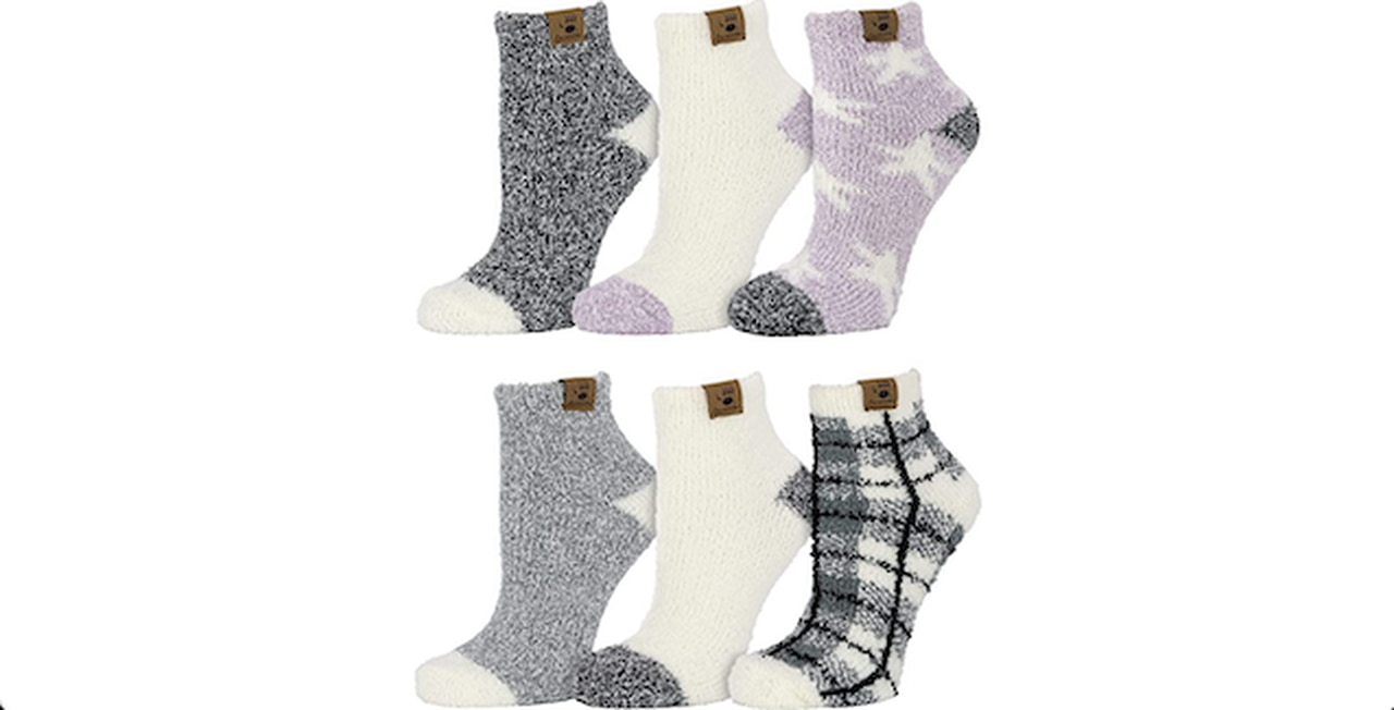 BEARPAW 6 Pair Pack Cozy Super Soft Lounge Socks