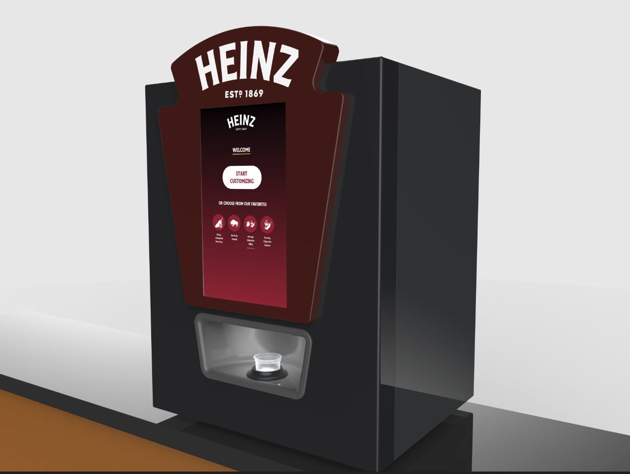 Like Coca-Cola freestyle, Kraft Heinz dispenser allows you to mix flavors of dipping sauces