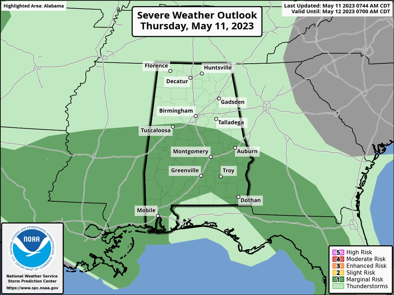 More strong storms possible today in Alabama