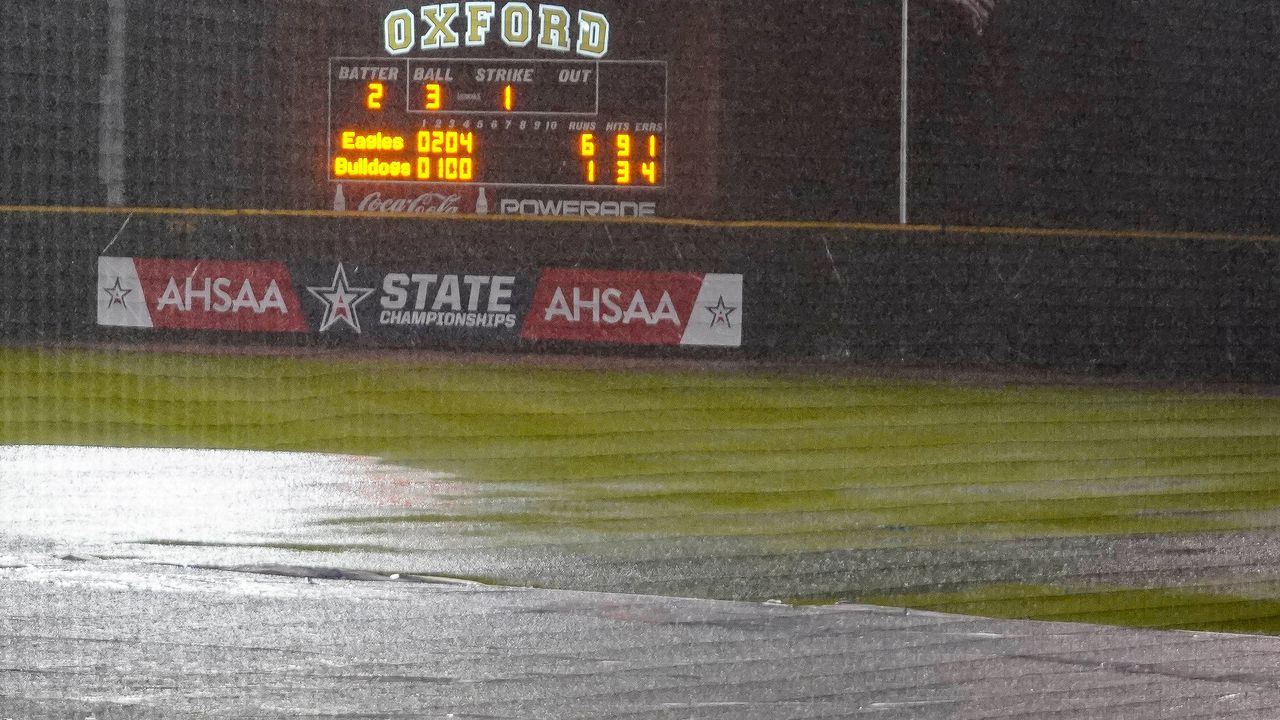 Severe weather halts play in AHSAA baseball finals