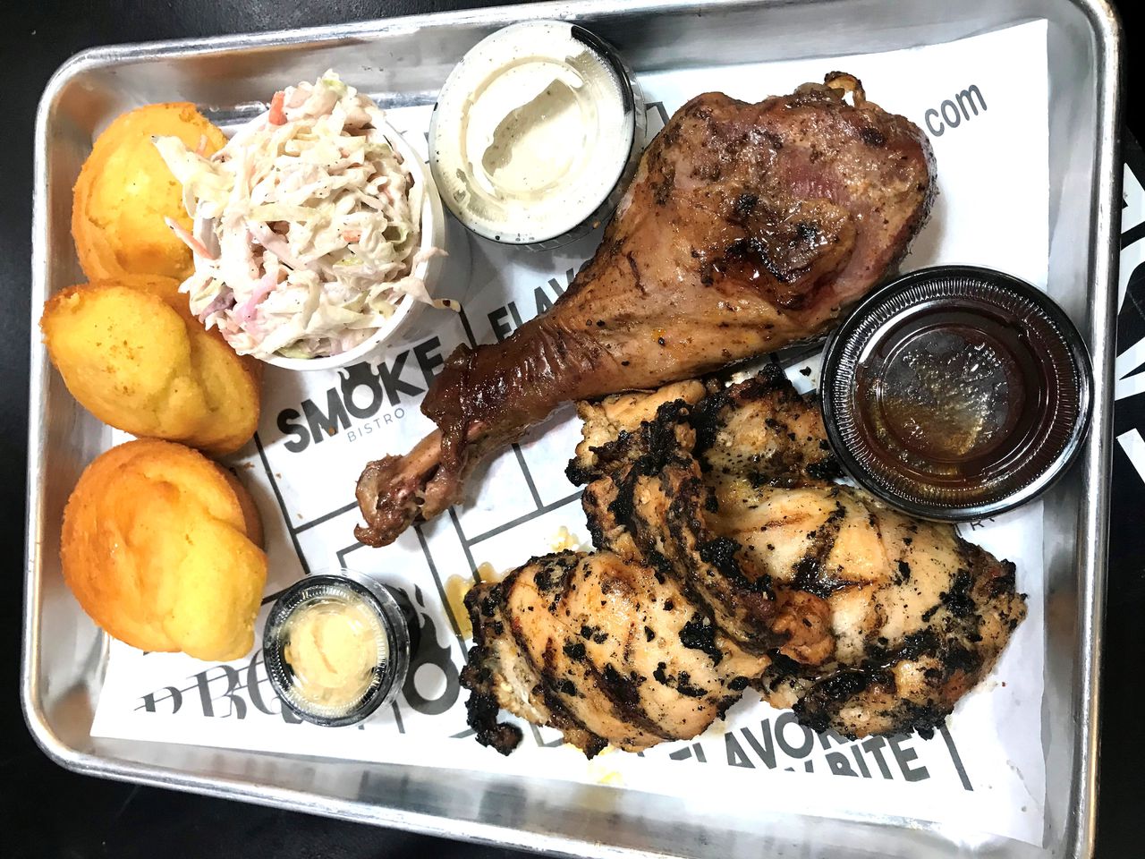 Turkey and chicken tray at smoke bistro