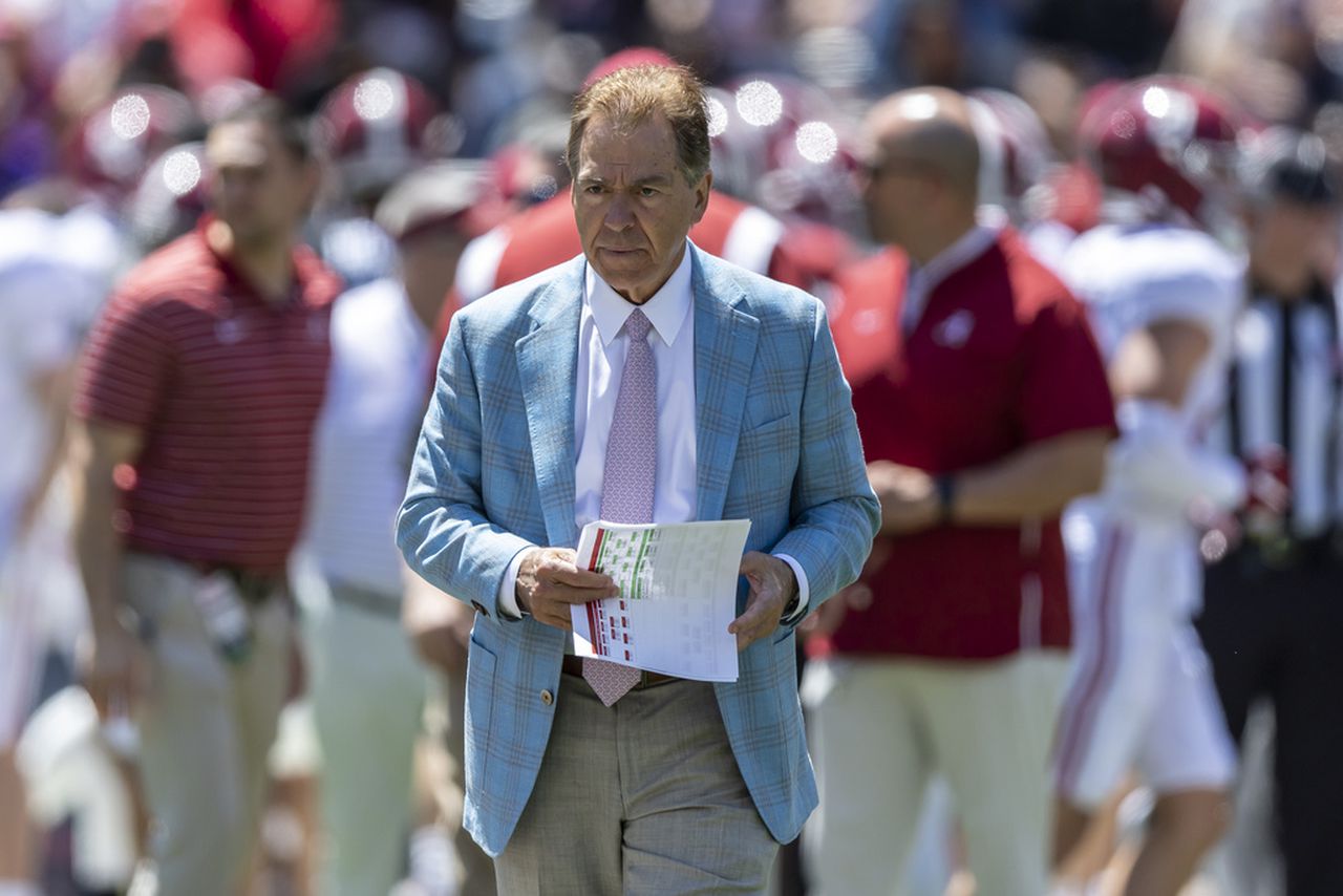 Watch Nick Saban hilariously admit he canât turn off ringing cell phone