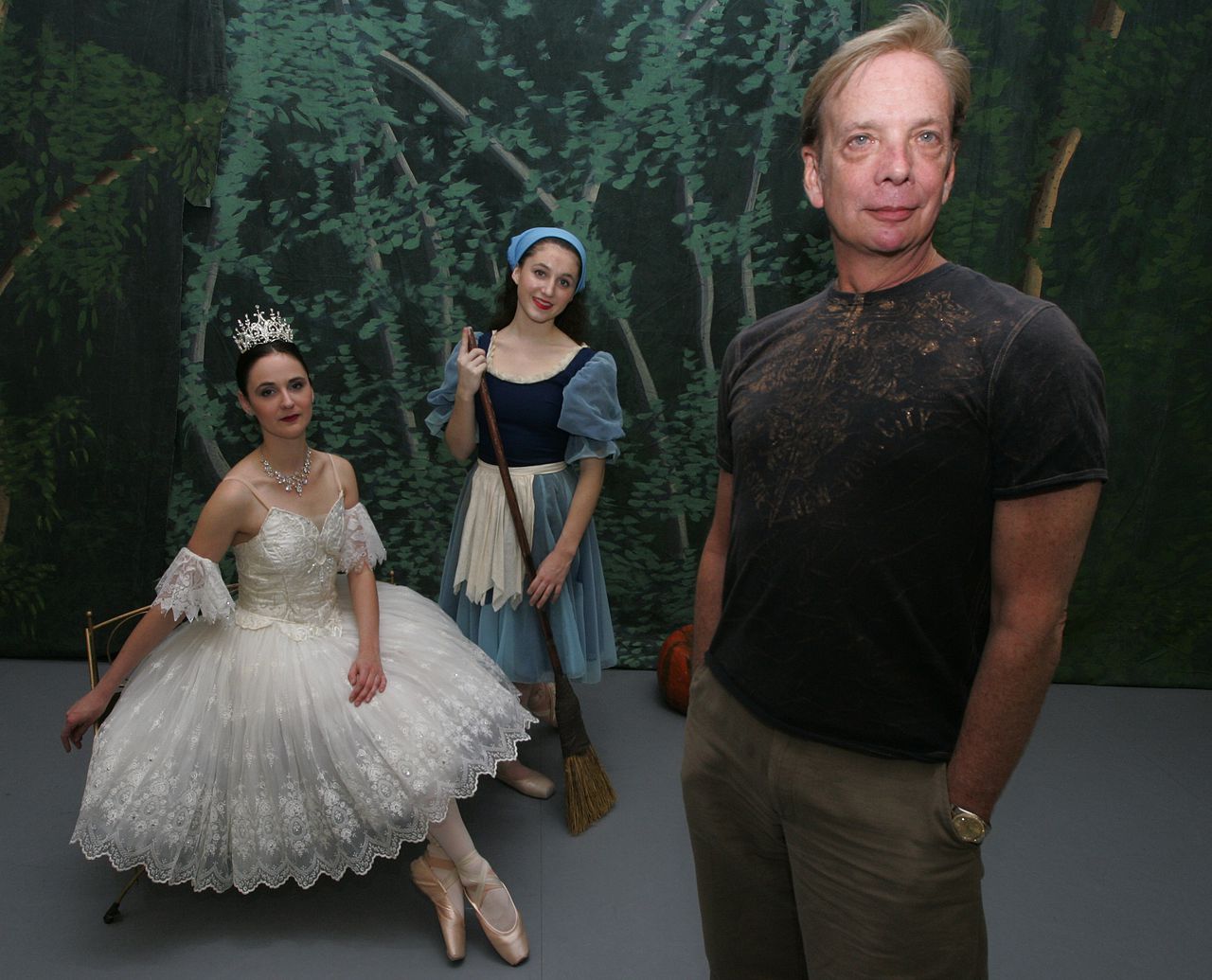 Winthrop Corey, artistic director for Mobile Ballet, right, stands with Lauren Woods, left, and Dailey Dexter, in costume for their roles in a 2011 production of "Cinderella."