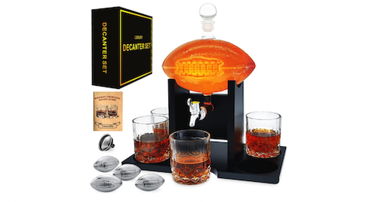 Football Whiskey Decanter Set