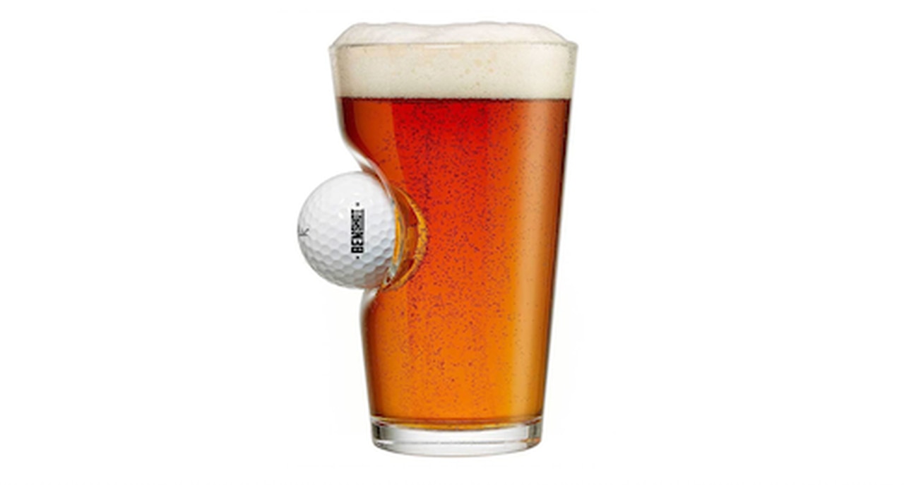 BenShot Pint Glass with Real Golf Ball