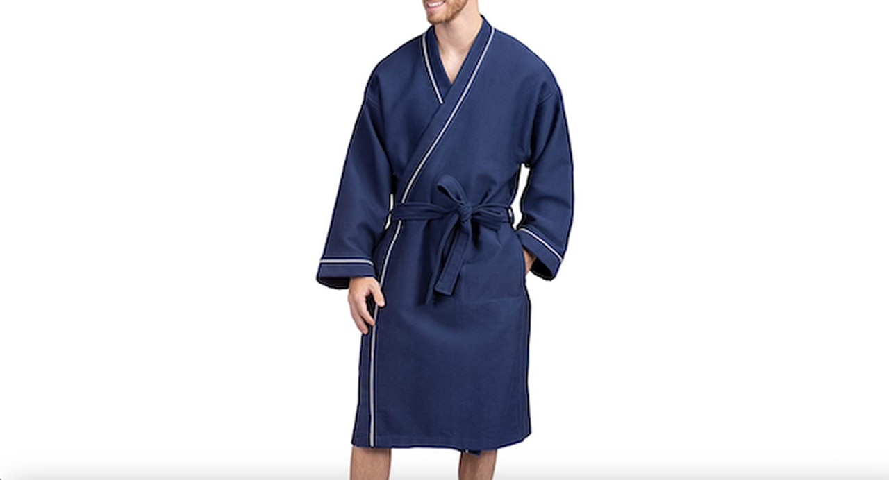 Texere Men’s Modal Cotton Kimono Spa Bathrobe