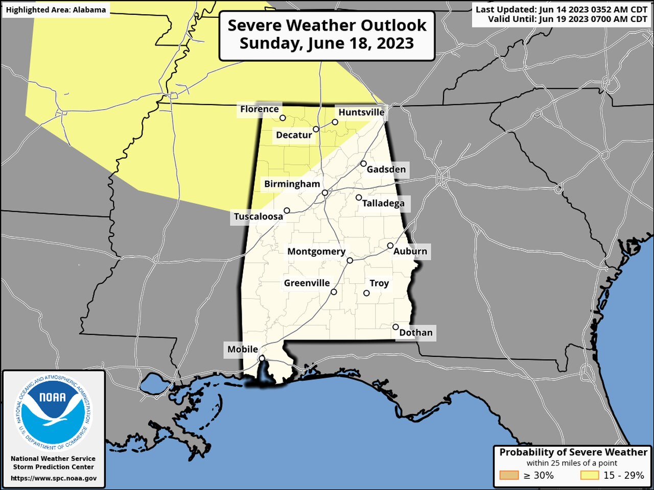 Sunday severe weather outlook