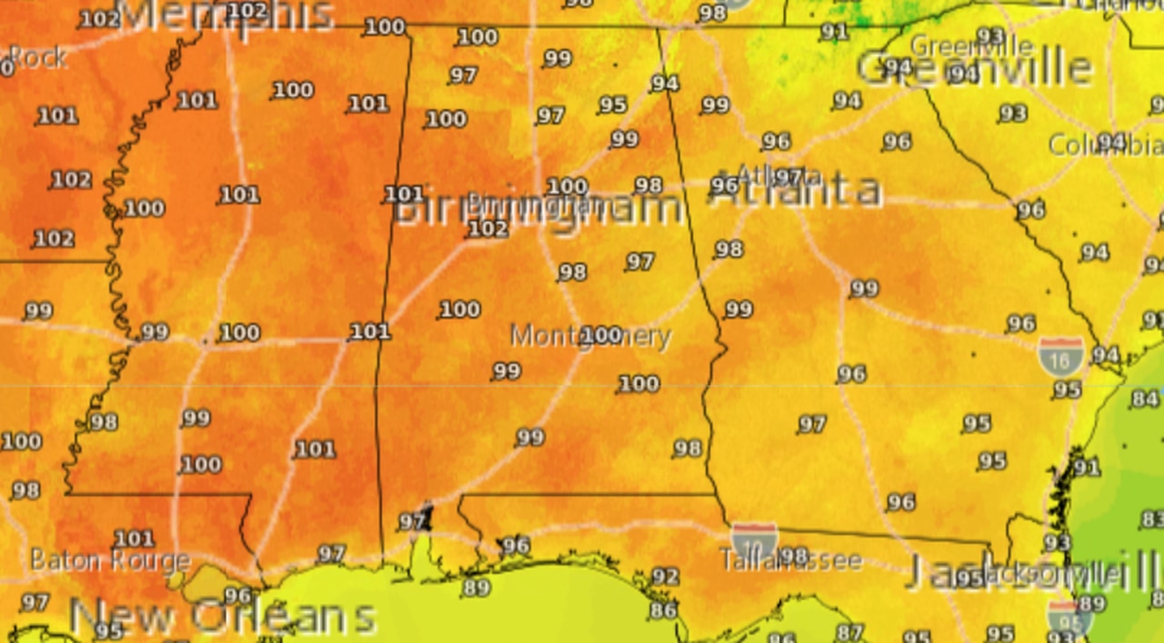 Excessive heat warnings for Alabama Thursday and Friday