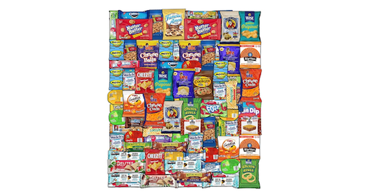 BLUE RIBBON Fathers Day Snack Box Care Package Variety Pack (90 Count)