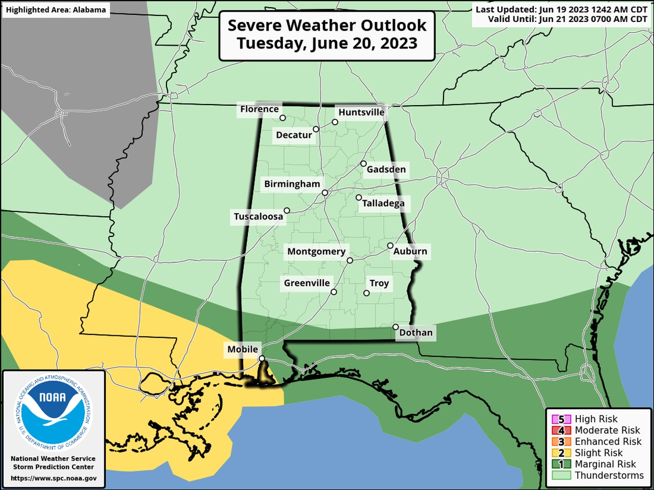 More storms possible Monday in south Alabama