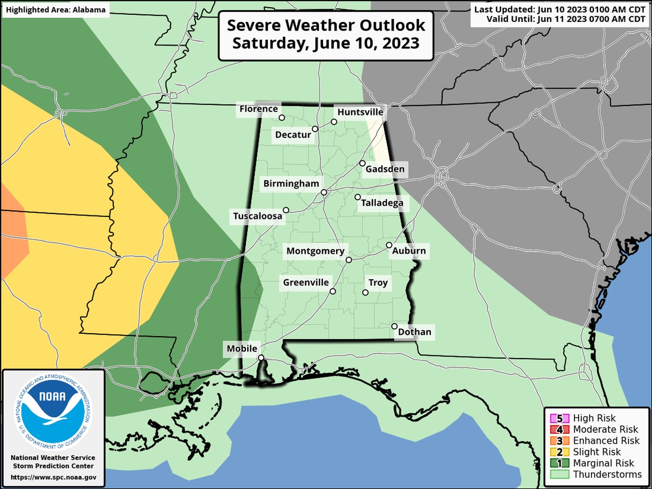 Severe weather possible in Alabama over the weekend