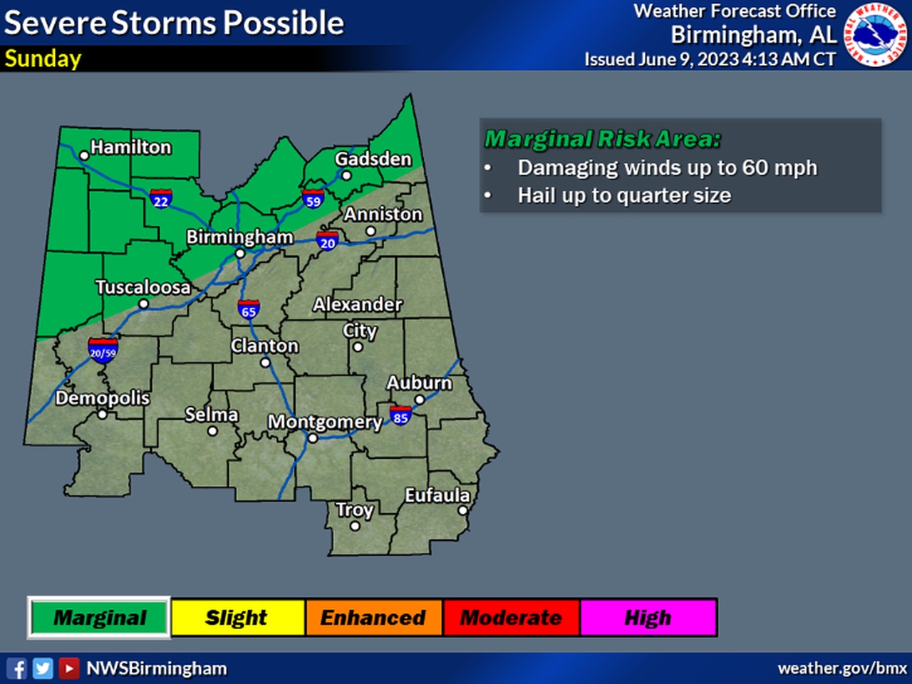 Severe weather possible in Alabama this weekend