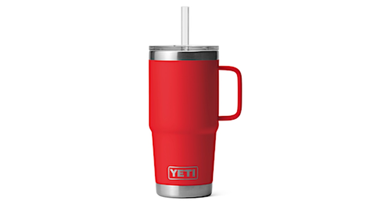 Rambler® 25-ounce mug with straw lid in Rescue Red