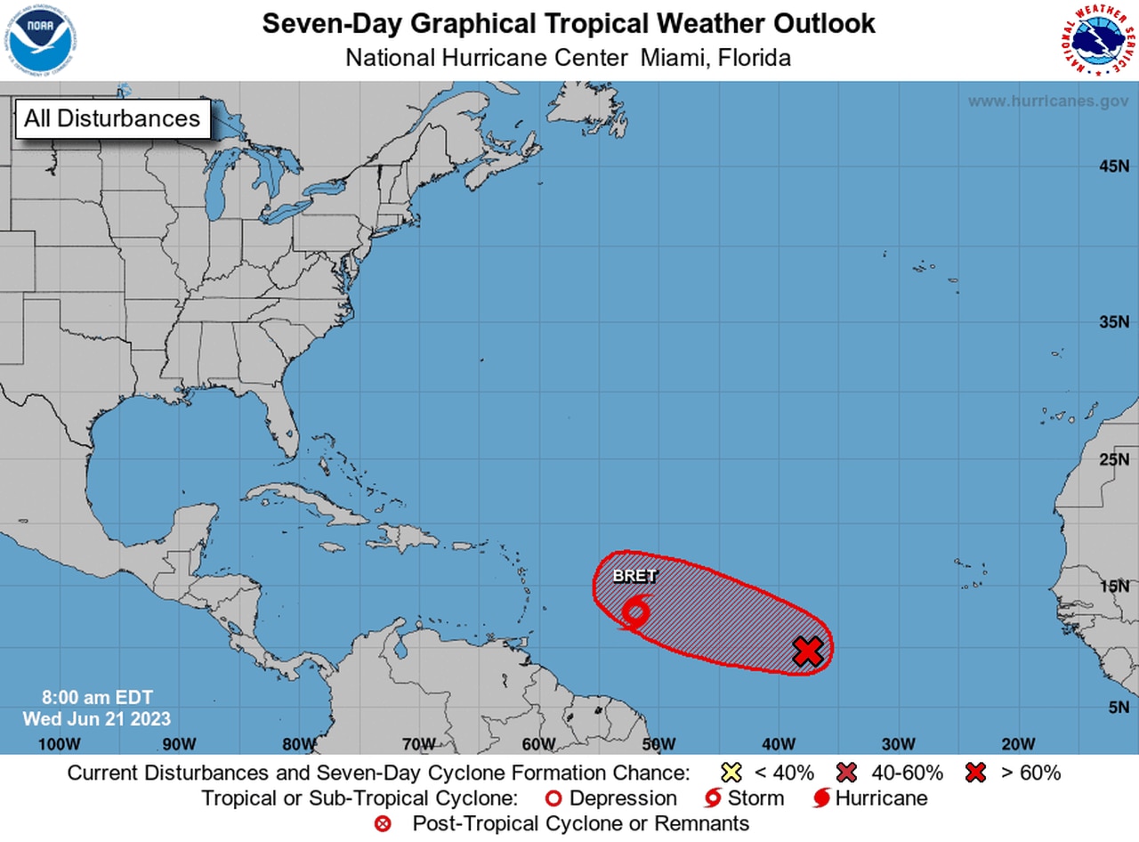 Tropical Storm Bret strengthens on track for Caribbean