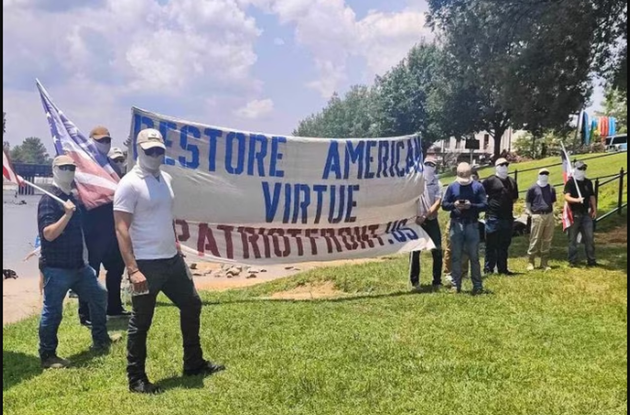 White supremacist Patriot Front blocked by counter protesters at Prattvilleâs first-ever Pride picnic