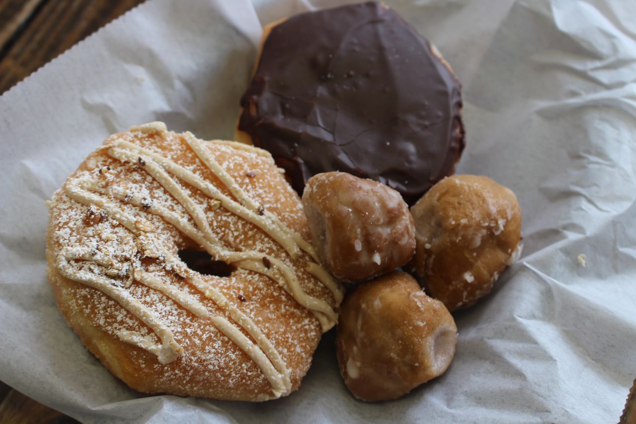 A basket of doughnuts from The Heavenly Donut Co.