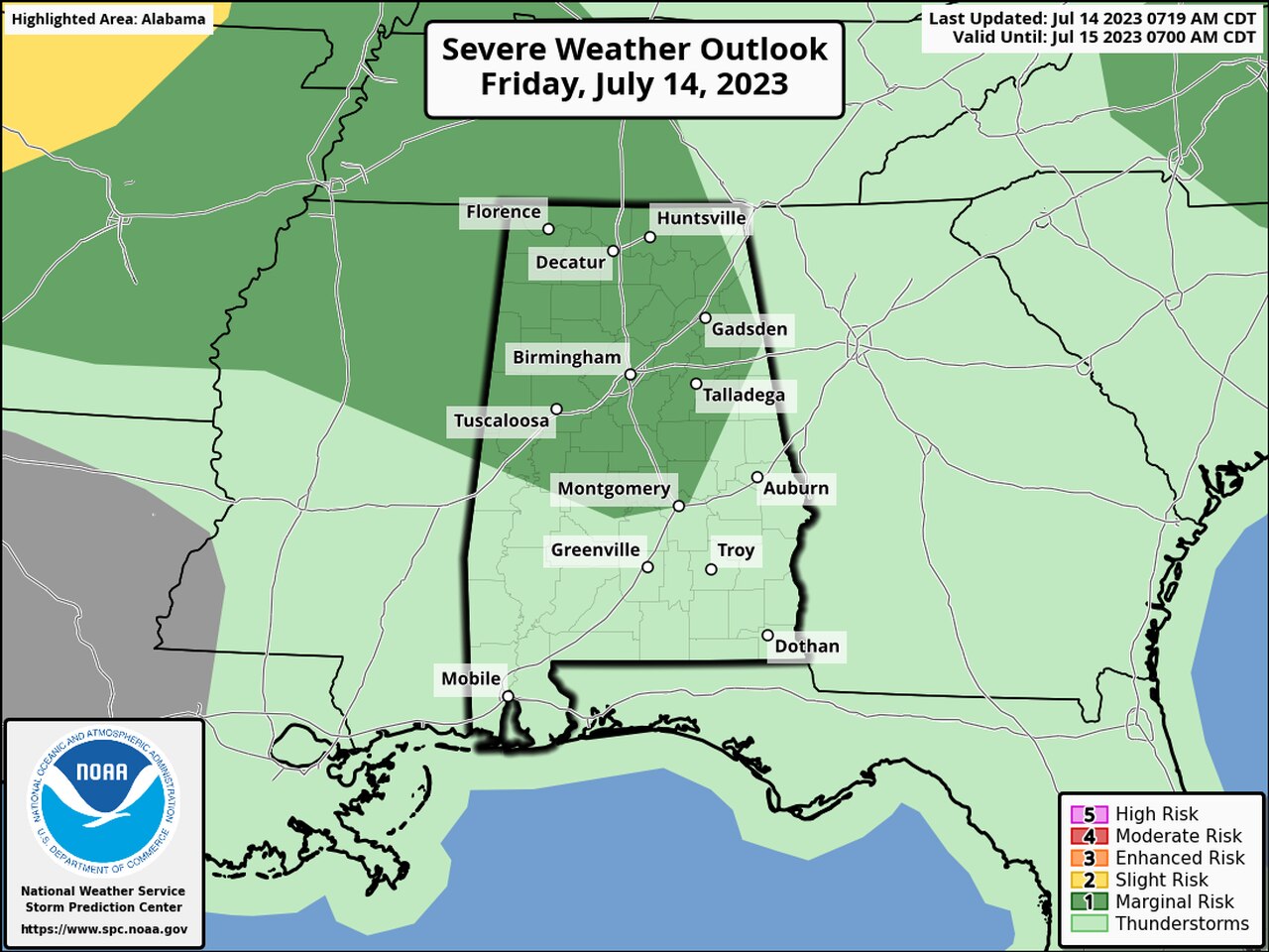 Heat advisories and severe storms in Alabama forecast