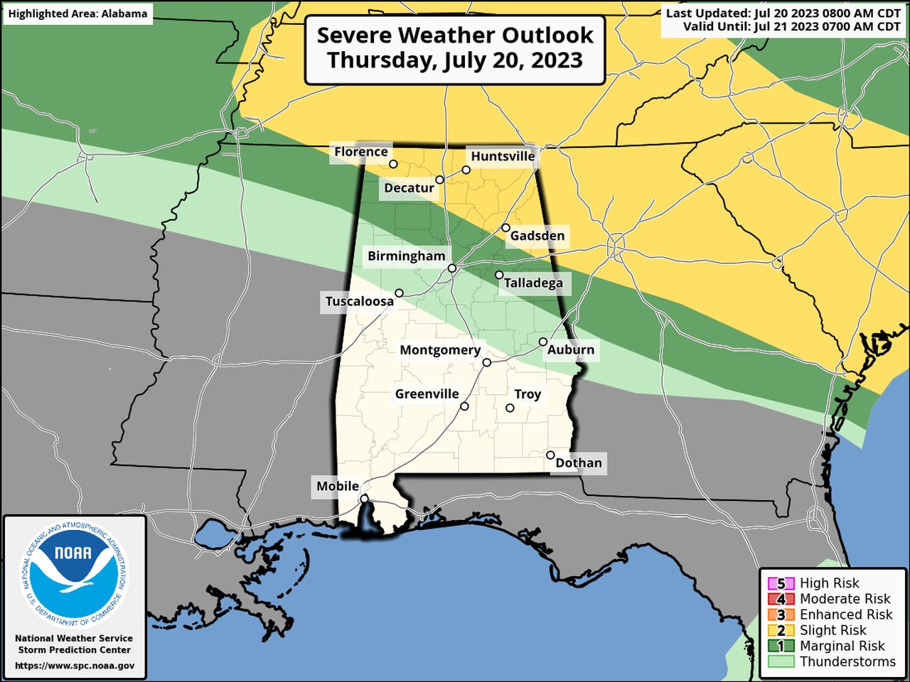 Heat advisories for nearly all of Alabama for Thursday