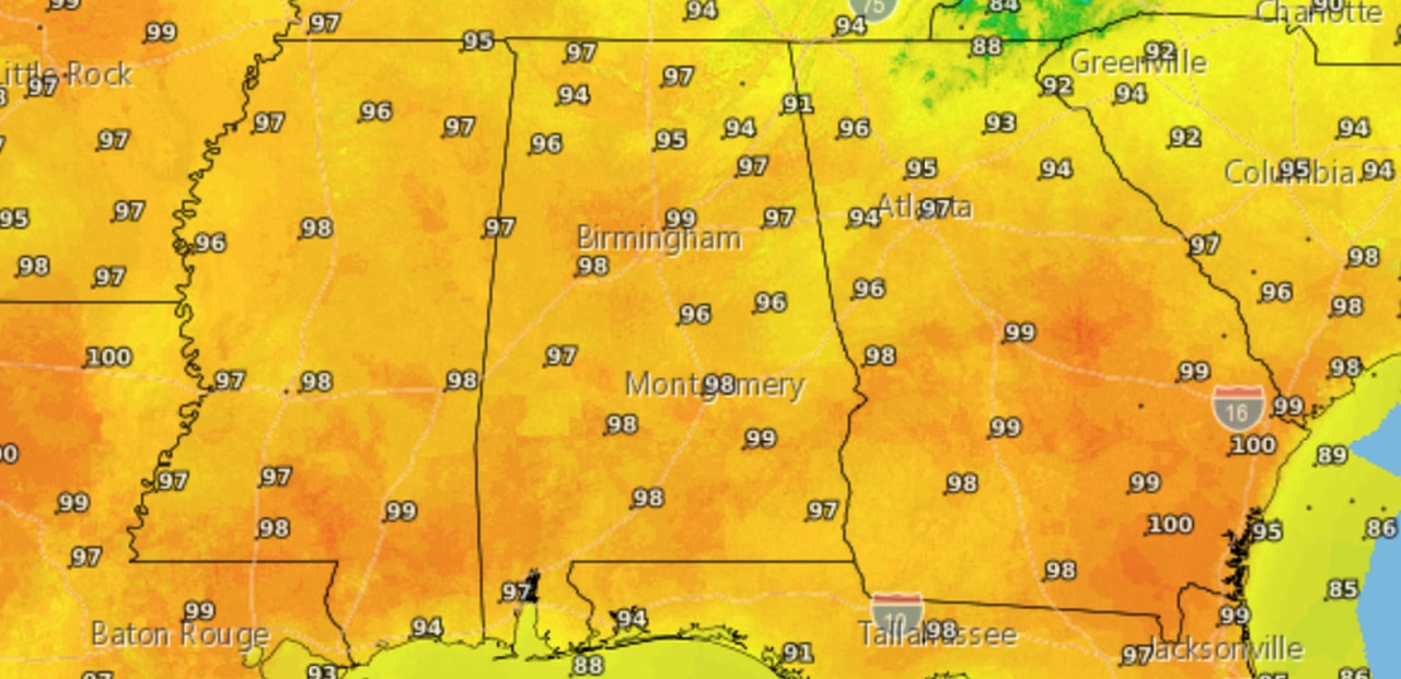 Heat advisories for parts of Alabama on Wednesday