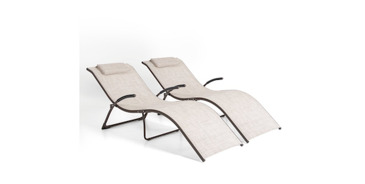 Paramaz Outdoor Metal Chaise Lounge Set (Set of 2)