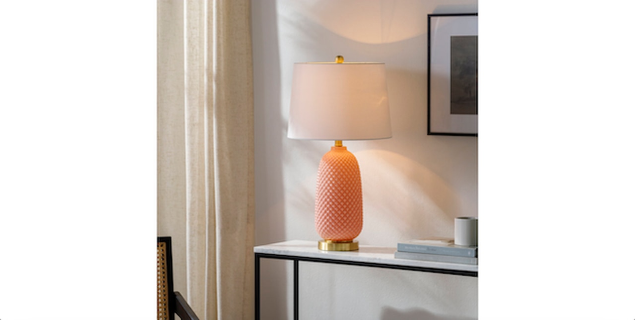 Gatitske Painted Glass Table Lamp