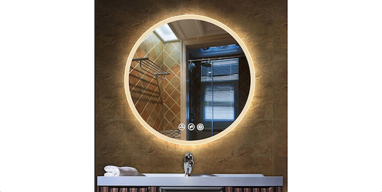 Portsmouth Lighted LED Mirror with Defogger, Dimmer & Adjustable Color Temperature
